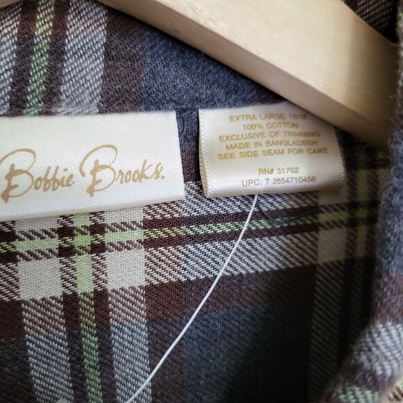 BOBBIE Brooks Men Plaid Button Down Vest Leaf Design Embroidered Pockets NWT VTG - Picture 3 of 5